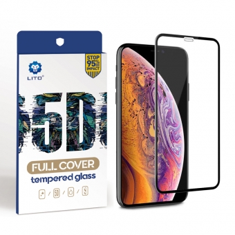 Iphone xs 5d gebogen full cover gehard glas screen protector film
