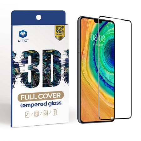 Full Covered HD Clear versterkte glazen gebogen rand Glazen schermbeschermer voor Huawei Mate 30 