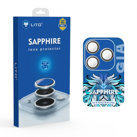 Lito S+ Sapphire cameralensbeschermer met eenvoudig te installeren applicator voor iPhone 15-serie 