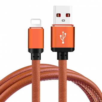 Apple USB-kabel snelle laad- en gegevensoverdracht pu lederen oplaadkabel