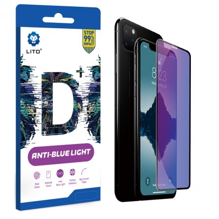 D + Curve Volledige dekking Volledige lijm Anti-blauw lichtfilter Gehard glas Screenprotector voor iPhone 