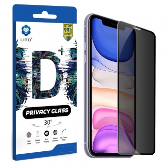 Beste LITO Volledige dekking Volledige lijm Anti-spion Gehard glas Screenprotector voor Apple iPhone 11 / XR te koop