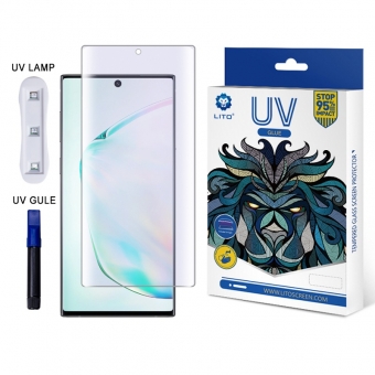 Beste LITO UV-licht Vloeibare lijm Volledige dekking Anti-blauw licht Glazen schermbeschermer voor Samsung Note10 / 10 + te koop