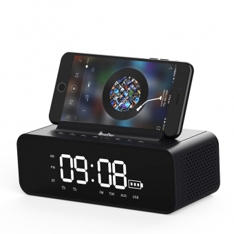 Beste OneDer V06 multifunctionele dubbele wekker LED-display Draadloze Bluetooth-luidspreker te koop