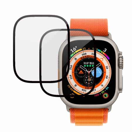 
     Lito 2.5D volledig gelijmde gehard glazen schermbeschermer voor Apple Watch Ultra 49 mm
     