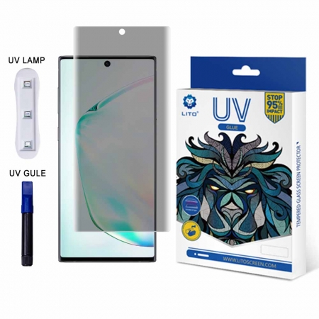 
     LITO E + UV-vloeibare lijm Volledige 3D-dekking Glas Privacy Screen Protector voor Samsung Note 10
     
