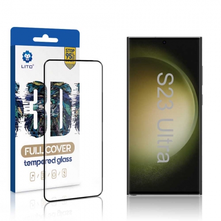 Lito 3D Full Glue Fingerprint Unlock Screen Protector voor Samsung Galaxy S23 Ultra 