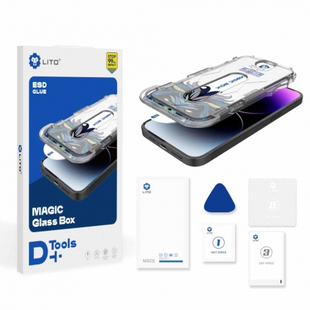 Groothandel Lito Magic Box D+ Tools HD volledig glazen schermbeschermer voor iPhone 
