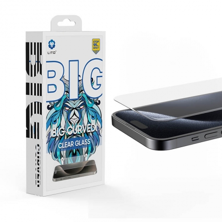 Lito Big Curved, helder gehard glas screenprotector voor iPhone
     