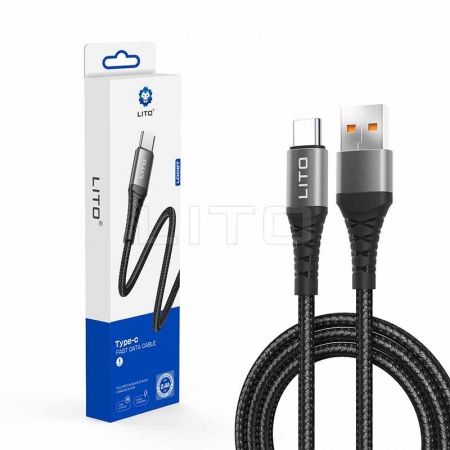 Lito LD08 gevlochten draad USB-oplaadkabel 