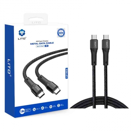 LITO LD14 gevlochten draad USB Lightning Type-C oplaadkabel voor gegevensoverdracht 