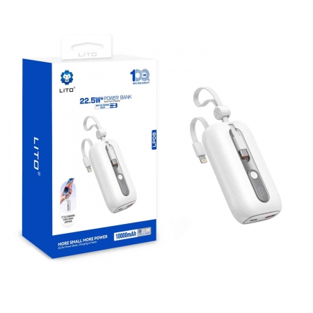 LITO LP06 22,5W 10000mAh powerbank met kabel 