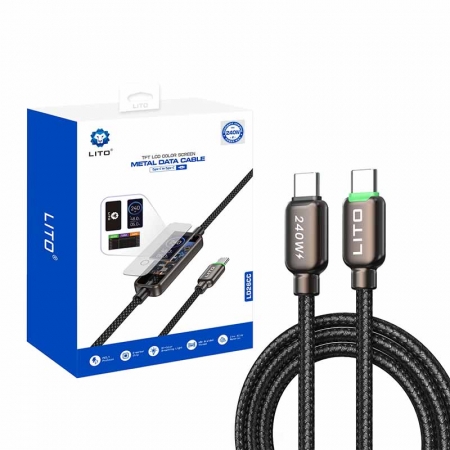 LITO LD26 240W ultrasnelle oplaadkabel met TFT LCD-kleurenscherm 