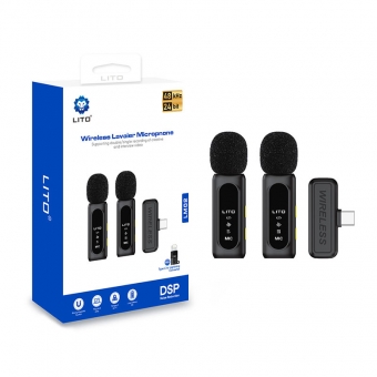 Beste Lito LM02 professionele draadloze dasspeldmicrofoon voor smartphone-opnames te koop