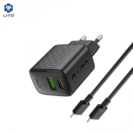 LITO LC15 GaN 20W snellader met twee poorten en USB-C & USB-A 