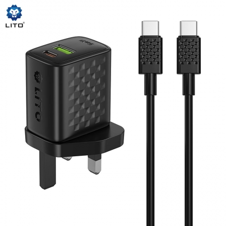 LITO LC16 GaN 20W snellader met USB-C & USB-A 
