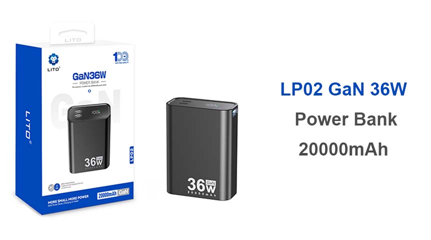 LITO LP02 GAN 36W snel opladende 20000mAh powerbank