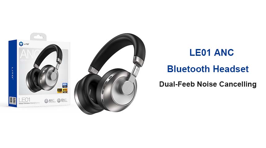 LITO LE01 ANC Bluetooth 5.4 Headset Dual-Feed Ruisonderdrukking 40 uur speeltijd