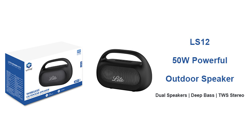 Lito LS12 50W draadloze buitenluidspreker: krachtig geluid voor elk buitenfeest.