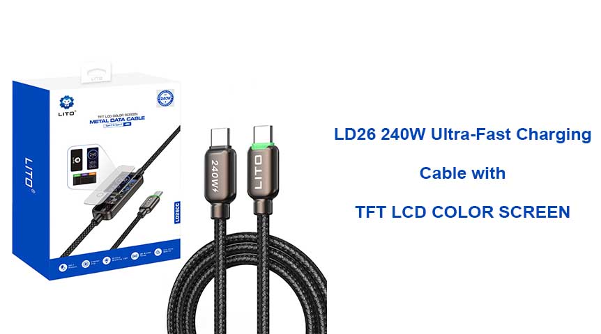 LITO LD26 Ultrasnelle 240W oplaadkabel met TFT-scherm, praktijktest