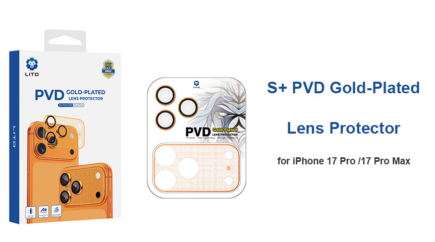 Lito S+ PVD vergulde lensbeschermer voor iPhone 17 Pro Max