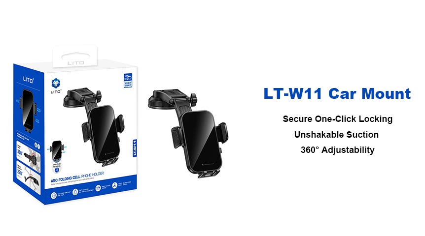 LITO LT-W11 Autohouder: Vergrendeling met één klik en 360° rotatie