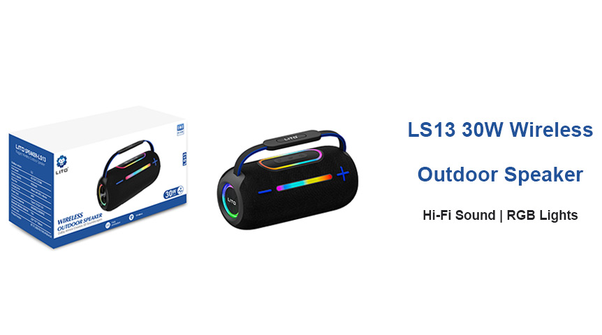LITO LS13 30W draadloze buitenluidspreker met RGB-verlichting en diepe bas